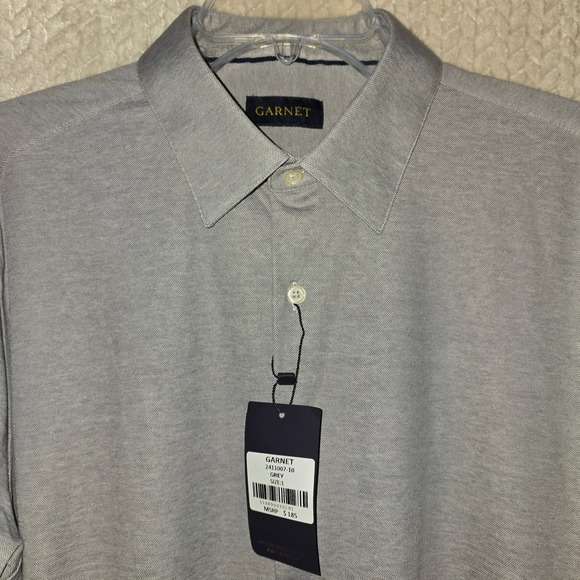 NWT Studio Garnet Los Angeles Men's Long Sleeve Shirt Grey Knit Size L MSRP $185